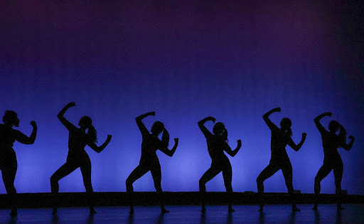 During Kai Gomez’s dance, "Can You Loosen Orion’s Belt?", Talulah Monthy, Genna Larsen, Kenzie Chu, Lydia Huang, Rayna Kim and Caroline Basu strike powerful silhouettes. 
